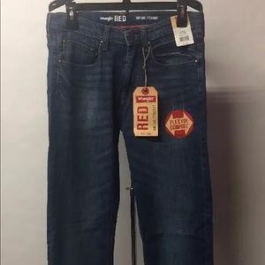 Wrangler red vintage straight jeans Clearance